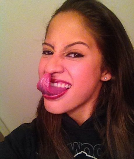 Long Tongue Fetish étoile chaude photos