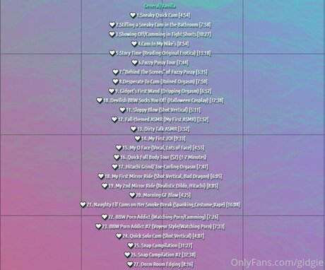 Gidgie perfekte xxx galerie